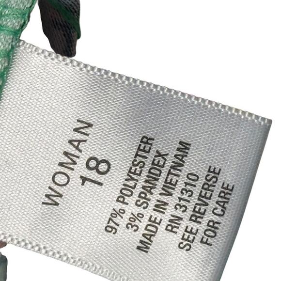 Roz & Ali Womens Green Paisley Floral Stretch Sheath Knee Length Dress sz 18 - Picture 15 of 16